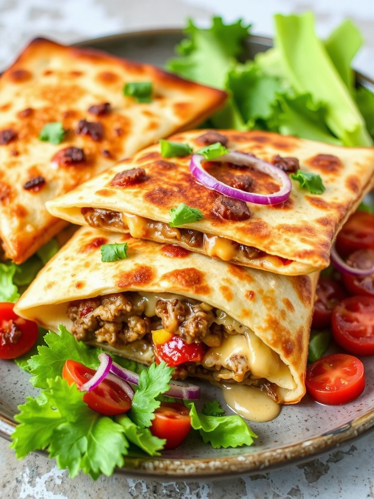 Burger Quesadilla Fusion Delights Recipe