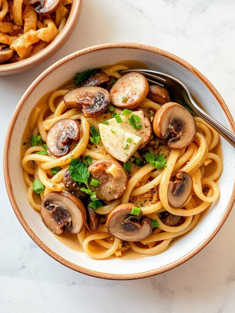 Mushroom Carbonara Ramen Fusion Delight