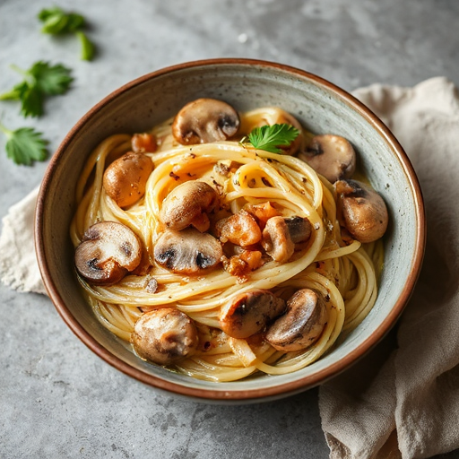 Creamy Carbonara Ramen with Mushrooms Easy Fusion Recipe Idea