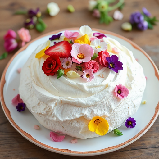 Delightful Pavlova with Edible Flowers Recipe Perfect for Spring Baking Inspiration