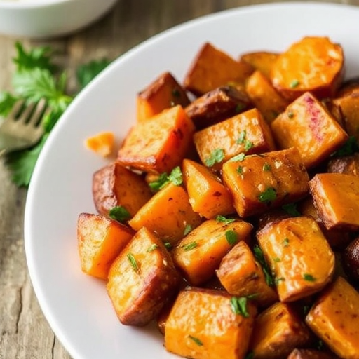 Garlic Herb Roasted Sweet Potatoes
