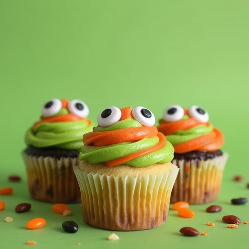 Halloween Monster Cupcakes