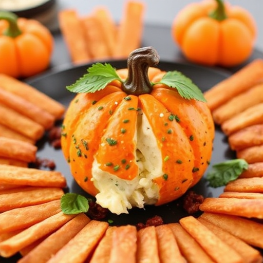 Pumpkin Cheese Ball Halloween Appetizer