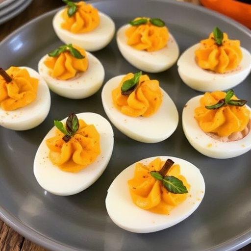 Pumpkin Deviled Eggs
