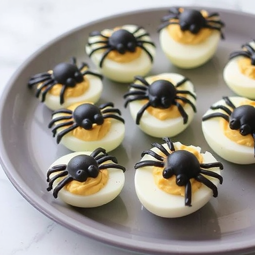 Spooky Spider Deviled Eggs