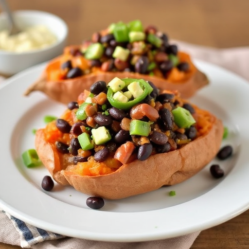 Stuffed Sweet Potatoes with Black Beans